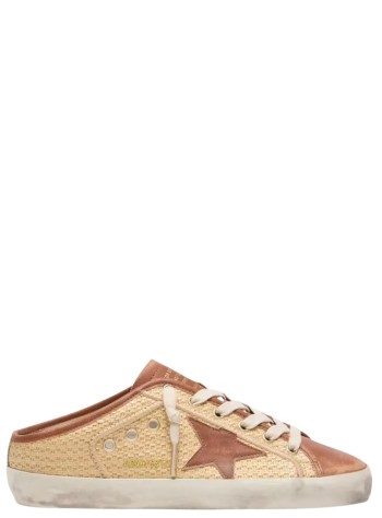 Super Star Sabot Raffia Upper Leather Toe Tongue And Star